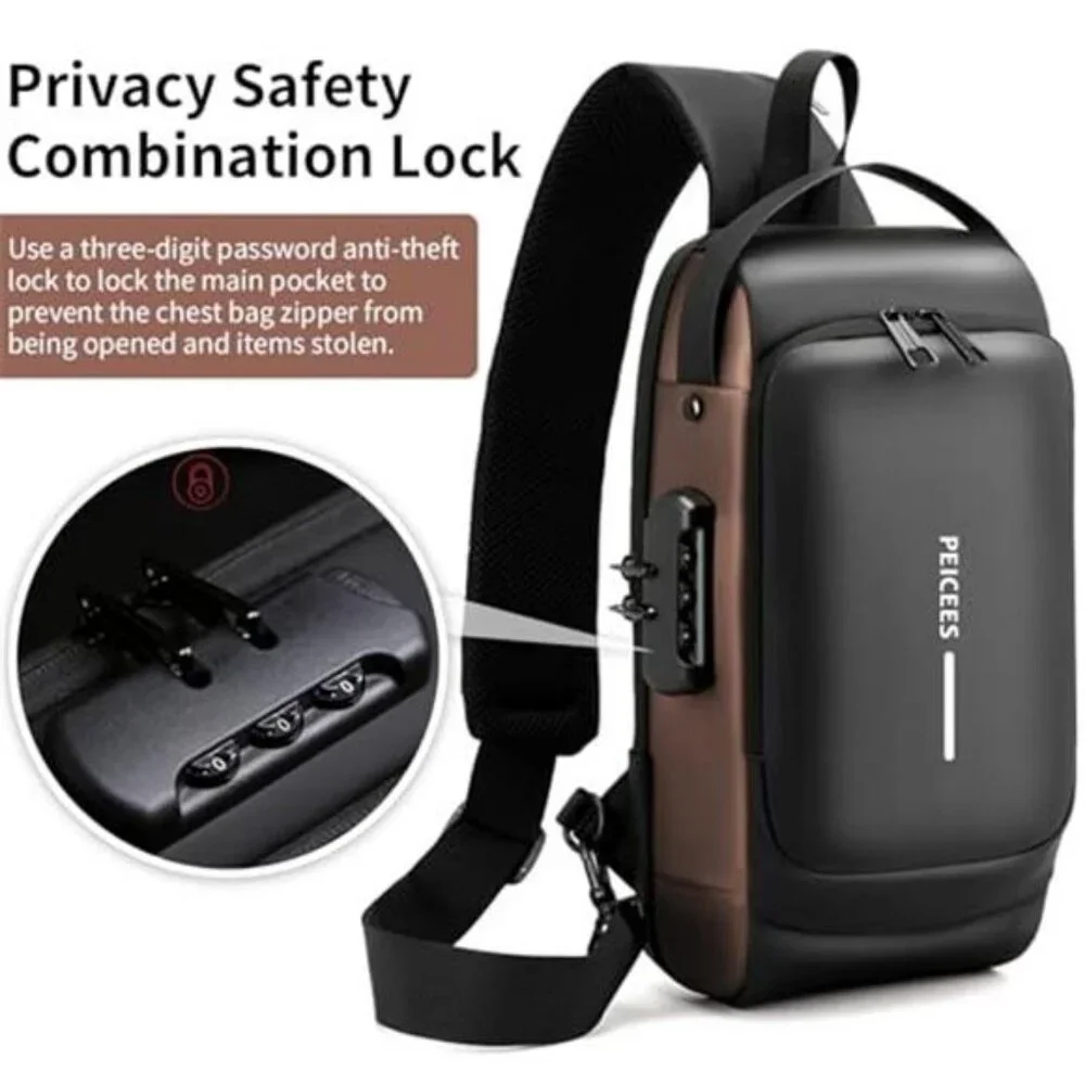 Mens Crossbody Bag Man Bags Mens Purse Anti-theft Leather Sling Bag